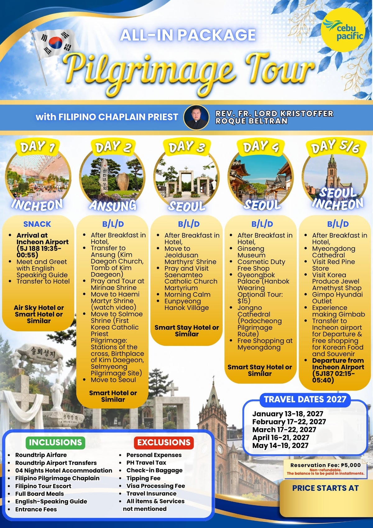 South Korea All-In Pilgrimage Tour Package